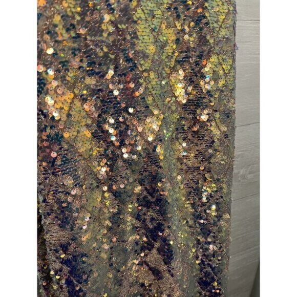 Say Yes to the Prom Dress Size 5/6 Gold‎ Sequins Open Back NWT - Picture 9 of 11